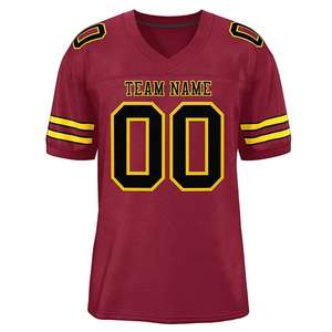 شورت رجالي عالي الجودة باللون العنابي لجميع الفرق مقاس 32 مخصص بالجملة # قمصان كرة القدم الأمريكية 00~99 مصنوعة من البوليستر 100% - Product Image 2