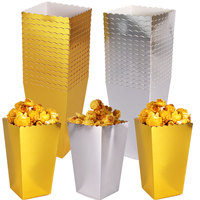 Boîtes à popcorn brillantes jetables en gros et boîtes d'emballage alimentaire pour nuggets de poulet et frites pour les cinémas et les parcs d'attractions