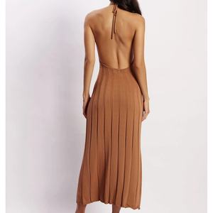 Vestidos Midi de Mujer de Alta Calidad, Diseño Personalizado OEM, Nueva Colección, Color Sólido, Sin Mangas, Casuales, Tejidos, Sensuales y Elegantes - Product Image 3