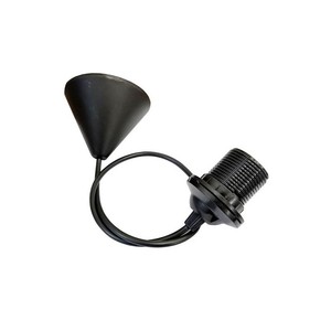 Douille de lampe E27 noire avec câble de 65 cm pour lustres et suspensions - Product Image 1