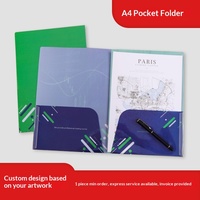 Carpeta de Negocios con Logotipo Impreso en Relieve Dorado, Carpeta con Doble Bolsillo para Documentos, Modelo A4