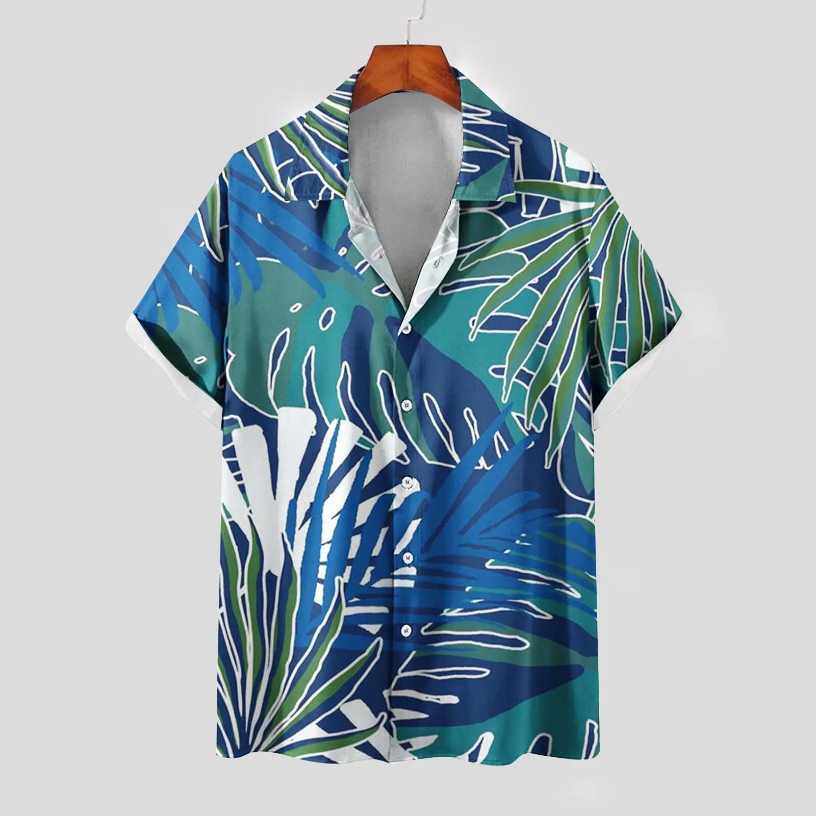 Summer Casual Shirt Elastic Vacation Shirt Custom Print Mens Hawaiian Shirt For Men Chemise