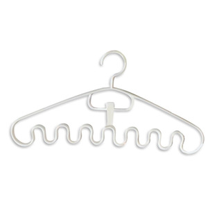 Cintre en plastique blanc en forme de vague pour sous-vêtements, caracos et cravates – Solution de rangement avec design à crochet - Product Image 5