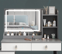 Table de toilette et armoire de rangement modernes minimalistes en bois massif, durables et éclairées, pour chambre et hôtel