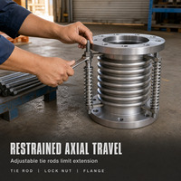 Compensateur à soufflet métallique à joint d'expansion pour tiges de direction, connecteur flexible à brides pour systèmes de conduites
