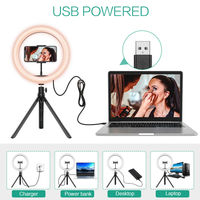 Anneau lumineux RGB avec support de téléphone, lampe, éclairage annulaire pour Selfie, vidéo en direct, pour bureau, maquillage, 10.2