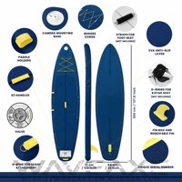 Planche à pagaie gonflable pliable WAVEAXE, Stand Up Paddle Board (SUP), planche de surf ISUP, fabrication OEM sur mesure, vente en gros, usine de Weihai, Chine.