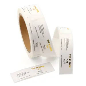 Etiqueta transparente personalizada do adesivo do logotipo Folha de ouro Impressão clara etiqueta adesiva rolo