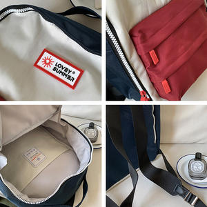 Women's Nylon Zipper <b>Backpack</b>-Waterproof Large Capacity Physiological Curve Back Support Soft Handle Preppy Style <b>15</b>-<b>Inch</b> <b>Laptop</b> - Product Image 4