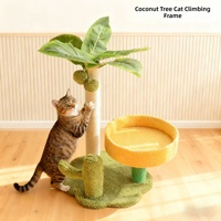 Arbre à chat compact et intégré en bois avec griffoir en sisal pour petits espaces – Vente directe usine pour détaillants d'articles pour animaux