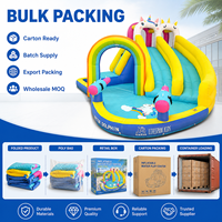 Piscine gonflable personnalisée avec double toboggan et pistolets à eau, piscine pour enfants, trampoline aquatique gonflable pour cour extérieure