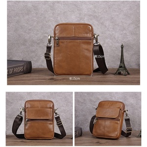 Sac à bandoulière en cuir de vachette personnalisé pour homme, sac messager en cuir véritable - Product Image 5