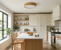 Plafonnier rond en bois LED moderne JACKSUN, plafonnier en bois massif nordique pour la chambre à coucher, salon, éclairage