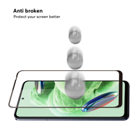 Protecteur d'écran pour Xiaomi Redmi Note 12 Poco X5, couverture complète avant en verre trempé noir 9H
