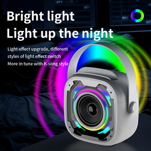 เครื่องคาราโอเกะพกพาสำหรับเด็ก พร้อมไมโครโฟนไร้สาย ไฟ LED RGB กล่องเสียงขนาดเล็กแบบชาร์จไฟได้ สำหรับงานปาร์ตี้ที่บ้าน ของขวัญ - Product Image 4