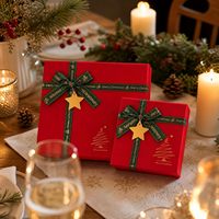 Boîte d'emballage personnalisée avec logo décoratif pour les fêtes de fin d'année, boîte à courrier en papier de Noël, boîte rigide épaisse en carton pour cadeaux de Noël