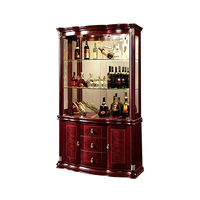 Meuble Bar Classique Noir de Luxe pour la Maison, Armoire à Vin en Bois, Meuble de Salon, Grand Meuble d'Angle en Bois pour Présenter les Bouteilles de Vin