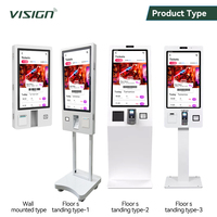 Kiosque d'impression de billets en libre-service interactif HD VISIGN de 32 pouces, système de gestion des files d'attente, terminal de paiement pour hôpital, banque