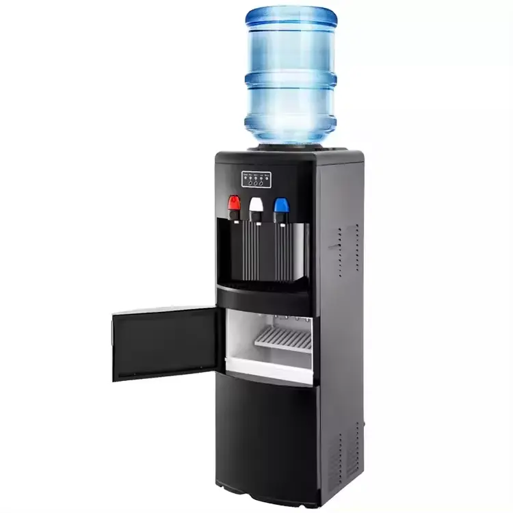 2In1 Ice Maker Water Dispenser Electric Vertical Hot Cold Water Dispenser With Ice Maker