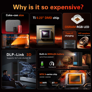 Mini Proyector Inteligente WiFi C900 Portátil con Enfoque TOF en Tiempo Real, Compatible con 720P 4K, Proyector Android para Cine Nocturno en el Dormitorio - Product Image 4