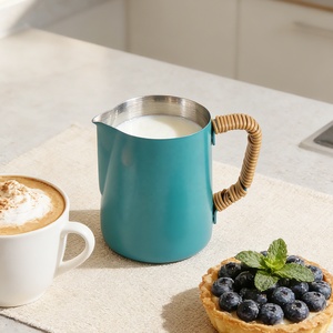350ml With Latte Art Spout For Coffee Making Black Stainless Steel <b>Milk</b> Jug - Product Image 3