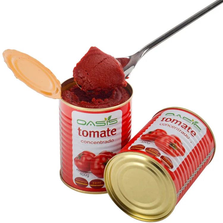 Iyi fiyat ile 100% taze yüksek kaliteli kullanıma hazır 400g konserve domates salçası 28%-30%