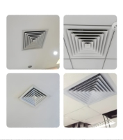 Grilles de ventilation de bureau en tube carré d'aluminium au design moderne avec registres