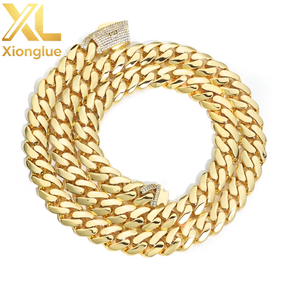 European American Hip Hop Hot Sale Copper Glossy Zircon Cuban Bamboo <b>Chain</b> Tension Setting Unisex <b>Cross</b>-Border Trendy Jewelry - Product Image 5