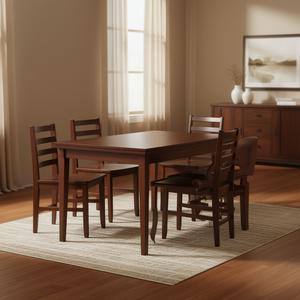 Pulman 5-<b>Pc</b> Dining Room Set Extension <b>Table</b> Ladder Back Chairs Wood Traditional Design - Product Image 2