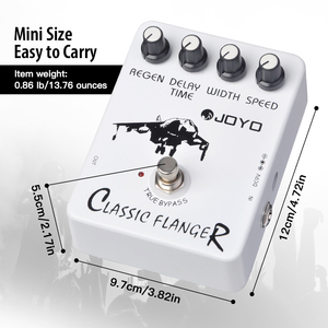 JOYO JF-07 CLASSIC FLANGER Pedale per Chitarra Suoni Metallici di Flanger e Vibrato Tremolante Rapido Ispirato al Rock degli Anni '70 - Product Image 6