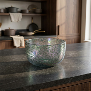 Pot à bougie en verre bulle fait main - Forme ronde - Résistant à la chaleur - Couleur unie - Pour la décoration de la maison - Product Image 3
