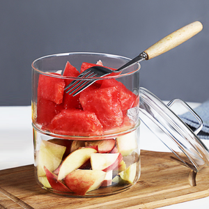 Ensemble de bols à salade de fruits empilables <span class=keywords><strong>avec</strong></span> <span class=keywords><strong>couvercle</strong></span>, pot en verre borosilicate, offre spéciale - Product Image 5