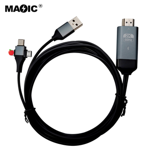 OEM mới nhất thiết kế logo 2m 4K 60Hz USB-C Loại C <span class=keywords><strong>Micro</strong></span> USB <span class=keywords><strong>Android</strong></span> 3 trong 1 điện thoại để <span class=keywords><strong>HDMI</strong></span> Cáp điện thoại để HDTV Cáp Adapter - Product Image 1