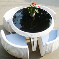 Ensemble table et chaises pliantes en métal Source Factory, style moderne minimaliste, créatif, imperméable, pour patio extérieur, jardin, pavillon