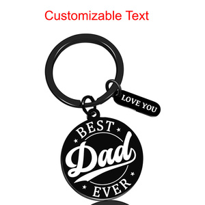 Llavero Personalizado de Acero Inoxidable Negro al por Mayor, el Mejor <span class=keywords><strong>Papá</strong></span> del Mundo, Llavero Personalizado para el Día del Padre, Regalo de Cumpleaños para <span class=keywords><strong>Papá</strong></span> - Product Image 1