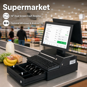 14นิ้วใหม่ล่าสุดระบบ POS แบบทัชสกรีนสำหรับร้านค้าปลีกเครื่องพีโอเอสเครื่องลงทะเบียนเงินสดพร้อมเครื่องพิมพ์ลิ้นชักเก็บเงิน - Product Image 1