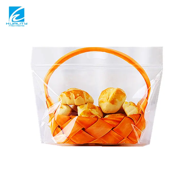 Aangepaste Herbruikbare Polyester Pvc Zuurdesemsluiting Nylon Verpakking Toast Brood Fuit Pe Plastic Ritssluitzak