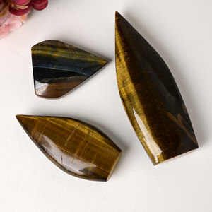 Venta al por mayor de adornos de ojo de tigre azul y amarillo pulidos de alta calidad, estilo bohemio, con forma de gota de agua, de moda, piedra de cristal curativa para - Product Image 2