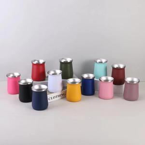 Taza de yerba <span class=keywords><strong>mate</strong></span> de doble pared de acero inoxidable de 260Ml con cuchara de paja al por mayor 8oz Yerba <span class=keywords><strong>Mate</strong></span> Argentina 304 taza de América del Sur - Product Image 2