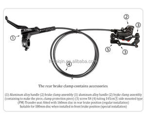 <span class=keywords><strong>Kit</strong></span> de <span class=keywords><strong>frein</strong></span> à disque double en aluminium, conception pliable, plaquettes en composite métallique, pièces de course hydrauliques pour <span class=keywords><strong>VTT</strong></span>, vélos de route, BMX, noir, 2 doigts - Product Image 3