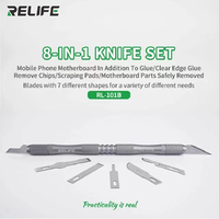 RELIFE RL-101B 8-en-1 CPU Couteau Set Enlever la colle Scalpel Couteau à découper Carte mère IC Lame de réparation Outils d'entretien pour téléphone