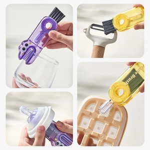 3 in 1 Cartoon Cup Cleaning Brush Rotating Bottle Lid Brush <b>Plastic</b> Cup <b>Cleaner</b> for Water Bottle Baby Bottle Cup - Product Image 5