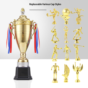 Trophées géants en argent plaqué populaires en Amérique et en Europe, base surélevée, trophée de champion sportif moderne, trophée de football, trophée en métal - Product Image 4