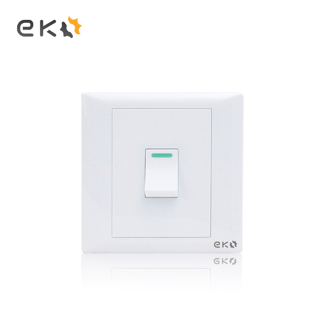 Modern Home Wall Switch British Standard 1 Gang 1 Way 1 Gang 2 Way 86*86 Mounted on the Wall