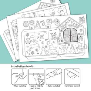 Rumah Doodle 3D Mainan Edukasi Lainnya untuk Anak-anak, Lukisan DIY Buatan Tangan Ukuran Besar - Product Image 5