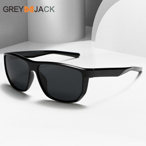 Lunettes de soleil sport Greyjack, monture TR90, verres polarisés TAC, protection UV400, noires, pour la conduite et la pêche - Product Image 1