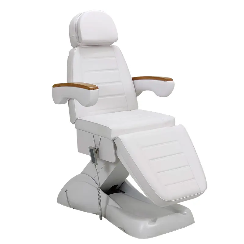 Meiyi luxury modern white massage chair cosmetic bed electric facial waxing bed beauty salon equipment