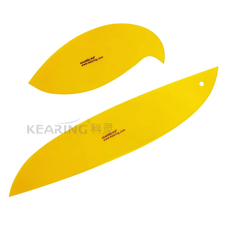 Kearing Durable Transparent Flexible Plastic French Curve Set of 2 for Fashion Design Sewing Drawing Template#1304S