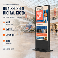 Señalización Digital 24/7 para Interiores con Pantalla Dual 4K de 32-65 Pulgadas, Vidrio Antivandálico de 4mm, Táctil PCAP, Ángulo Amplio de Visión de 178°, Windows I3 I5 I7 Móvil