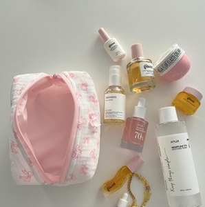 Großhandel Frauen Reise Kultur beutel Hochwertige Reiß verschluss Toiletten artikel Baumwoll taschen Handgemachte kleine Blumen taschen - Product Image 2